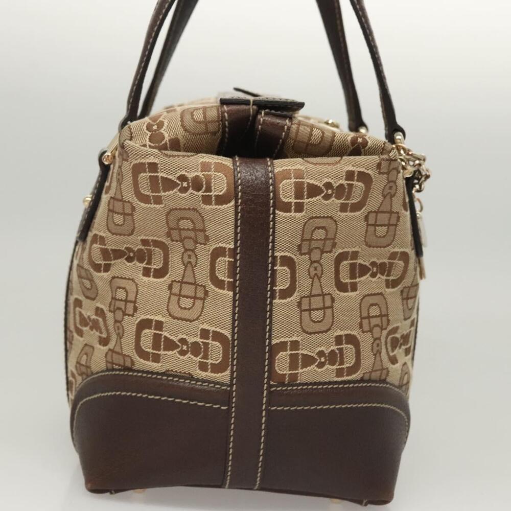GUCCI Hand Bag Canvas Brown Gold - Picture 4 of 16